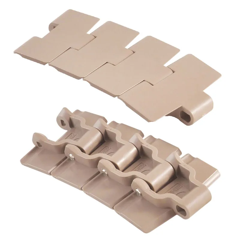 
880-K450 коническая боковая сгибающая пластиковая помпон Плоская верхняя конвейерная цепь для пищевой промышленности 