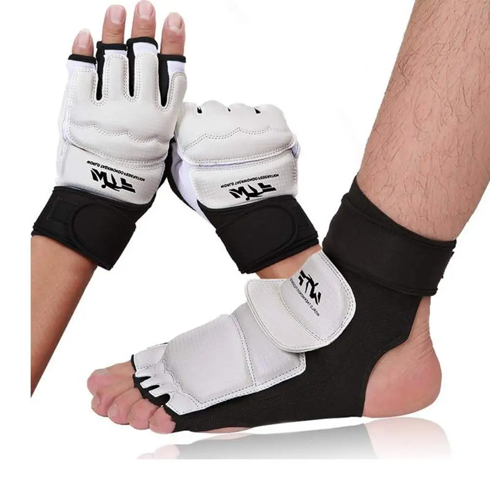 Adults Kids Sparring Hand Foot Protector  Taekwondo Gloves Wrestle Cycling Boxing Gloves Karate Combat Clothes Socks