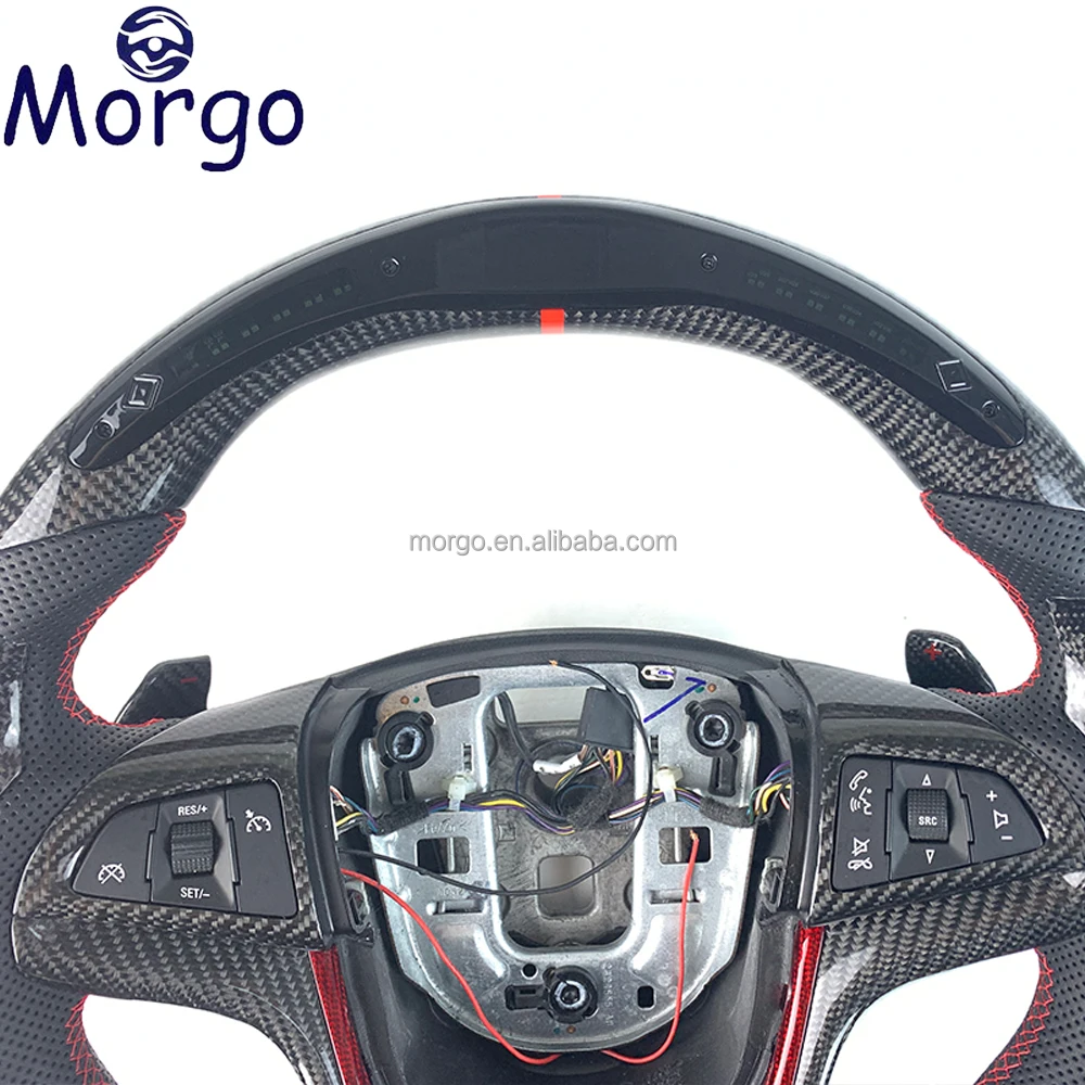 Custom LED Carbon fiber Perforated leather Steering Wheel fit for Chevrolet Camaro 2012-2019 Corvette Car Steering Wheel