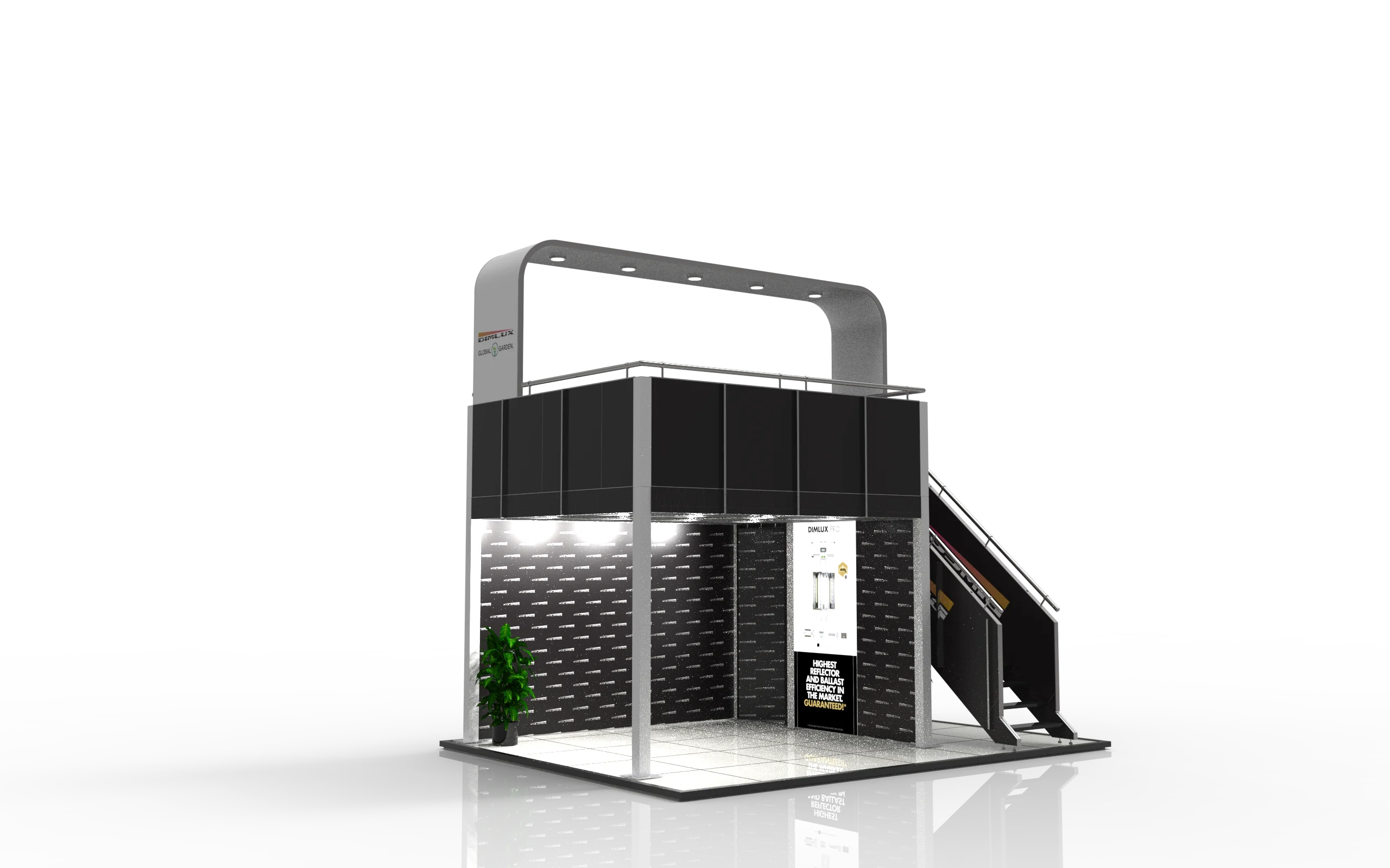 Expo торговой выставки Double Deck модные выставочный стенд с полками выставочная витрина стенды Аренда