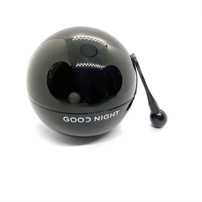 Factory custom black acrylic with spoon cosmetic jars empty acrylic jar with cosmetic spatula round ball shape acrylic jar