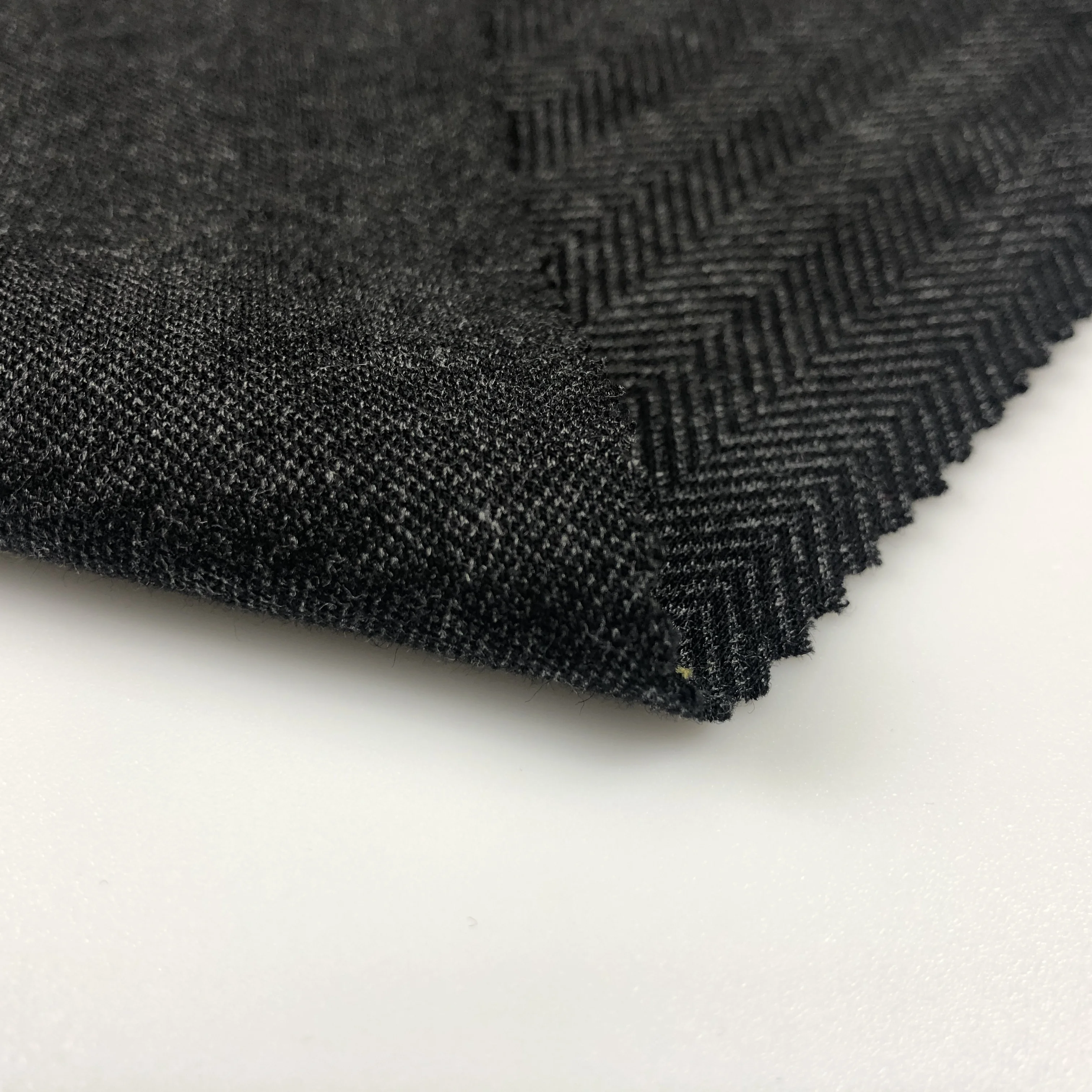 Fashion yarn dyed fabric knitted herringbone jacquard polyester rayon fabric for dress