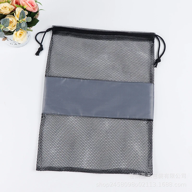 custom polyester fabric high quality drawstring gift storage and packaging pouch small mesh net bag