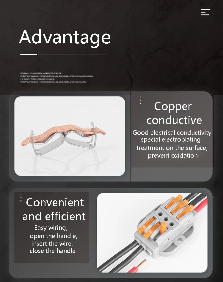 kv223 fixable fast wire connector 3 input 3 output compact push in quick connect terminal