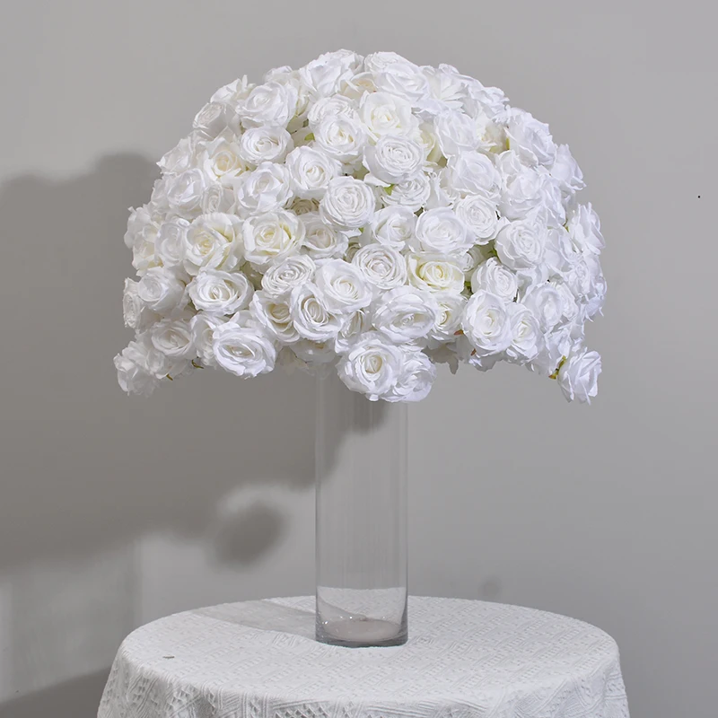 GJ-FC669 High quality flower table centerpiece wedding artificial white flower ball center piece for  party decoration