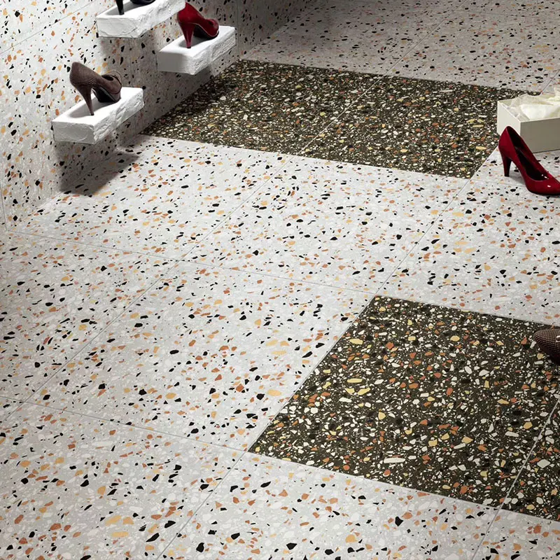 Colorful Lappato Rustic Semi-polished Terrazzo Porcelain Floor Tiles 60x60