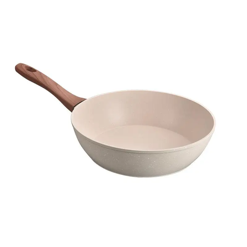 factory Medical Stone Wok Nonstick Flat Bottom Cast Aluminum Stir Fry Pan Non-Scratch Coating for Cook Induction Ceramic Stoves