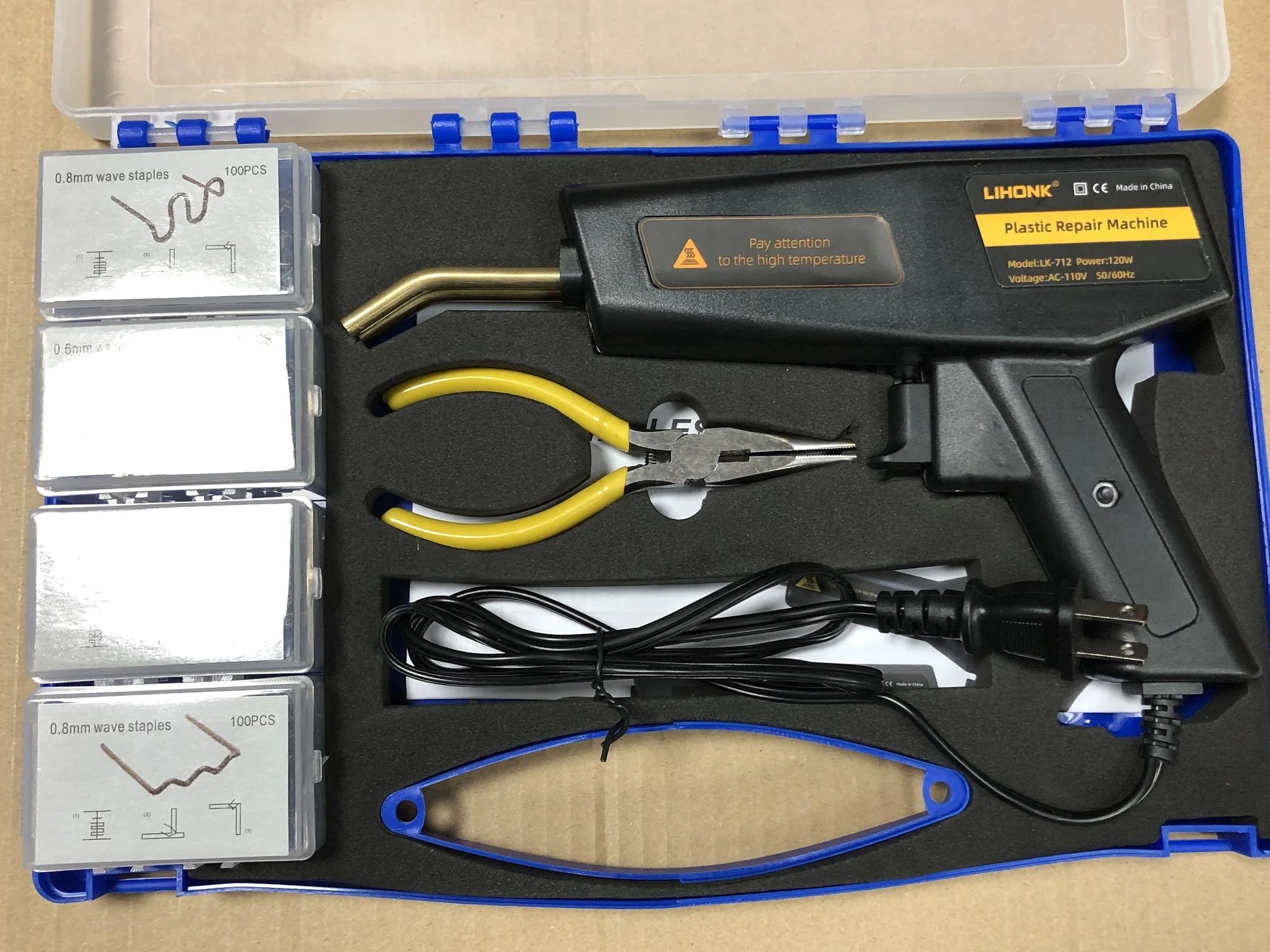 LK-712 120W Professional Plastic Welding Gun with Hot Staplers Car Bumper Repair Welder Kit Fender Welding Machine