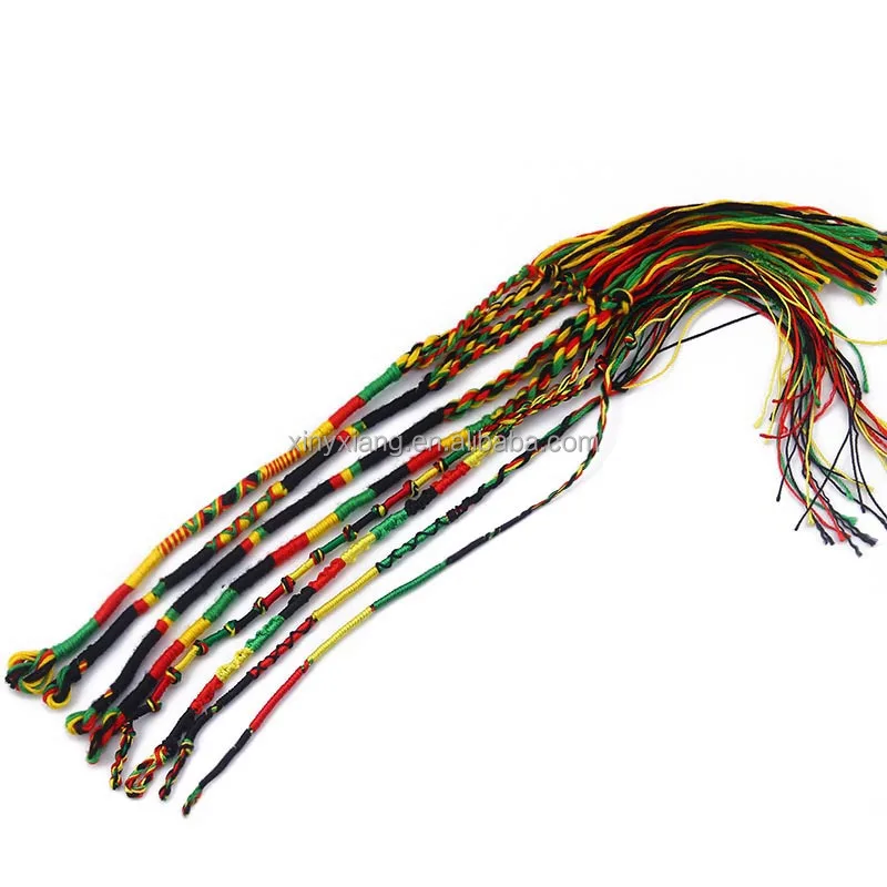 Factory Wholesale Handmade Braided Bohemian Rainbow Rope Bracelets, Handmade Braided Friendship Bracelet Anklet