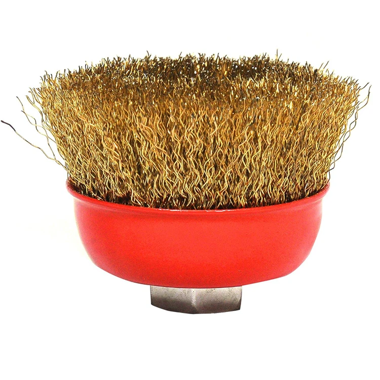 Проволочная щетка латунная проволочная сверхпрочная медная ОБЖИМНАЯ