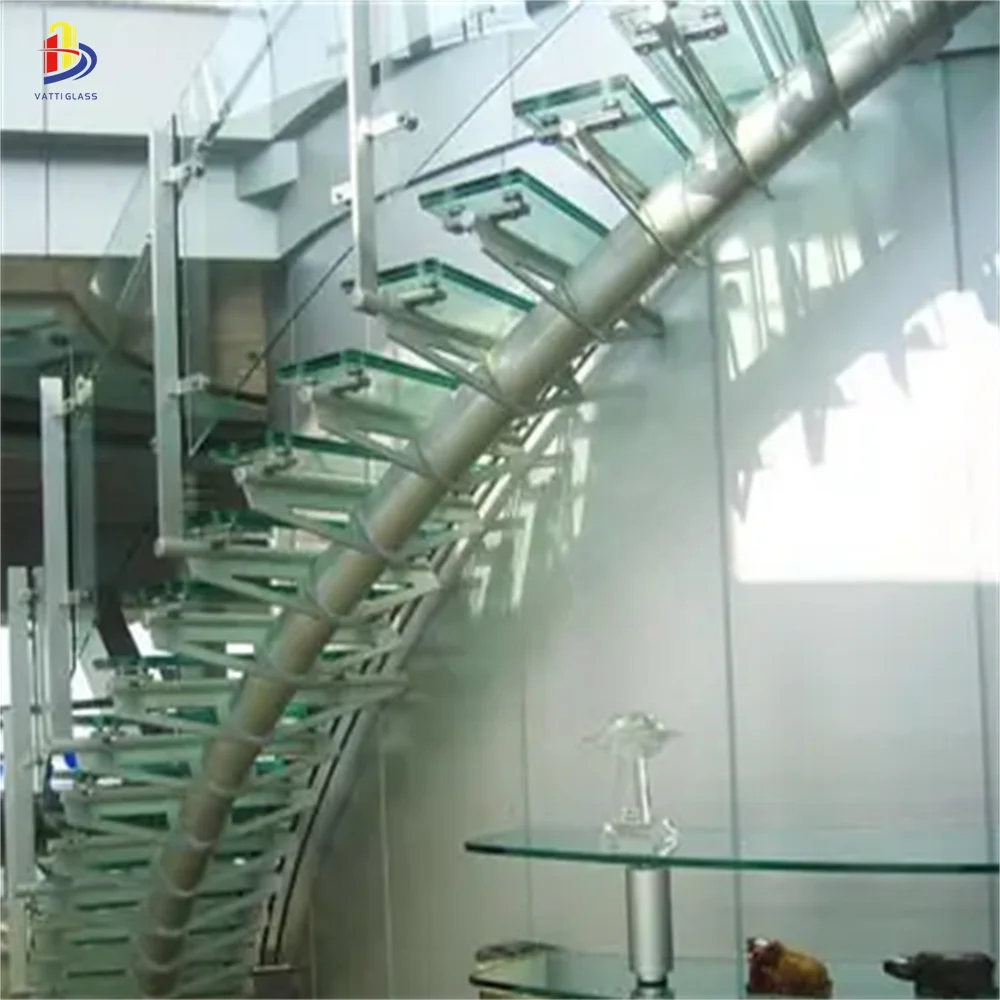 New Design Anti Skid Flooring Glass Anti Slip Temped Glass Stair Step