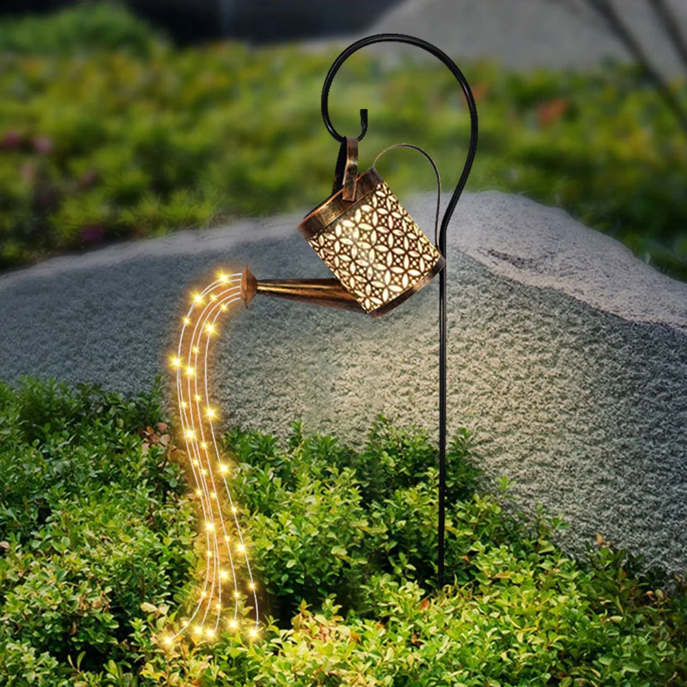Solar LED Watering Can Light Garden Outdoor Waterproof Landscape Kettle Lighting Waterproof Solar Lawn Stake Lamp