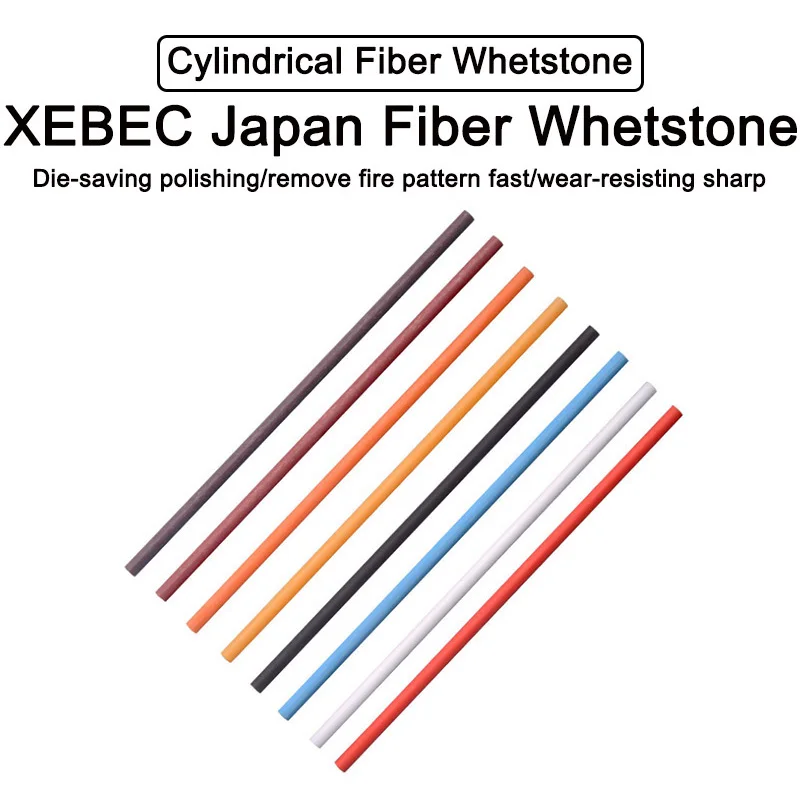 High Quality XEBEC Cylindrical Fiber Oilstone 3 *100mm Ceramic Fiber  Whetstone Strip for mold polishing