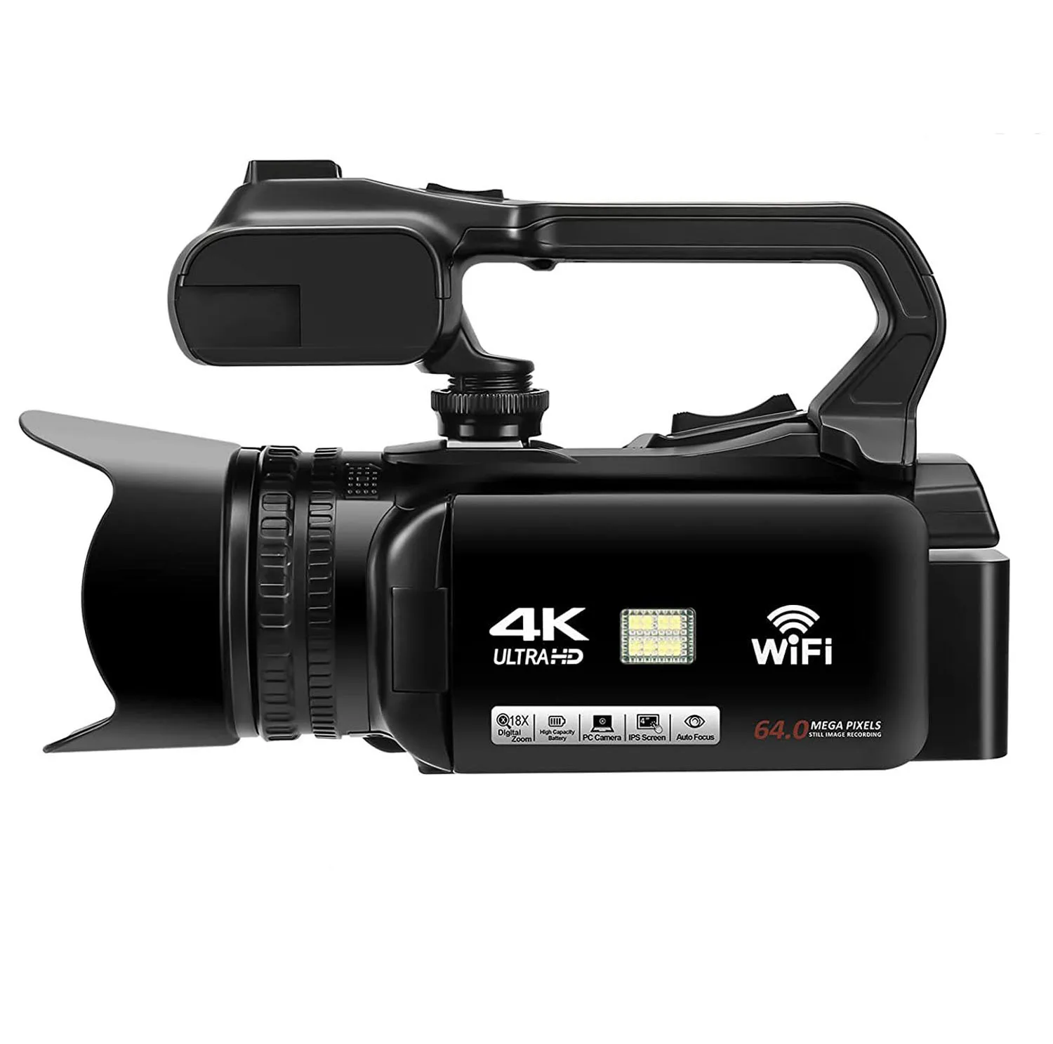 4K Video Camera for Photography and Video Autofocus Anti Shake 64MP 18X Digital Zoom Vlogging Camcorder