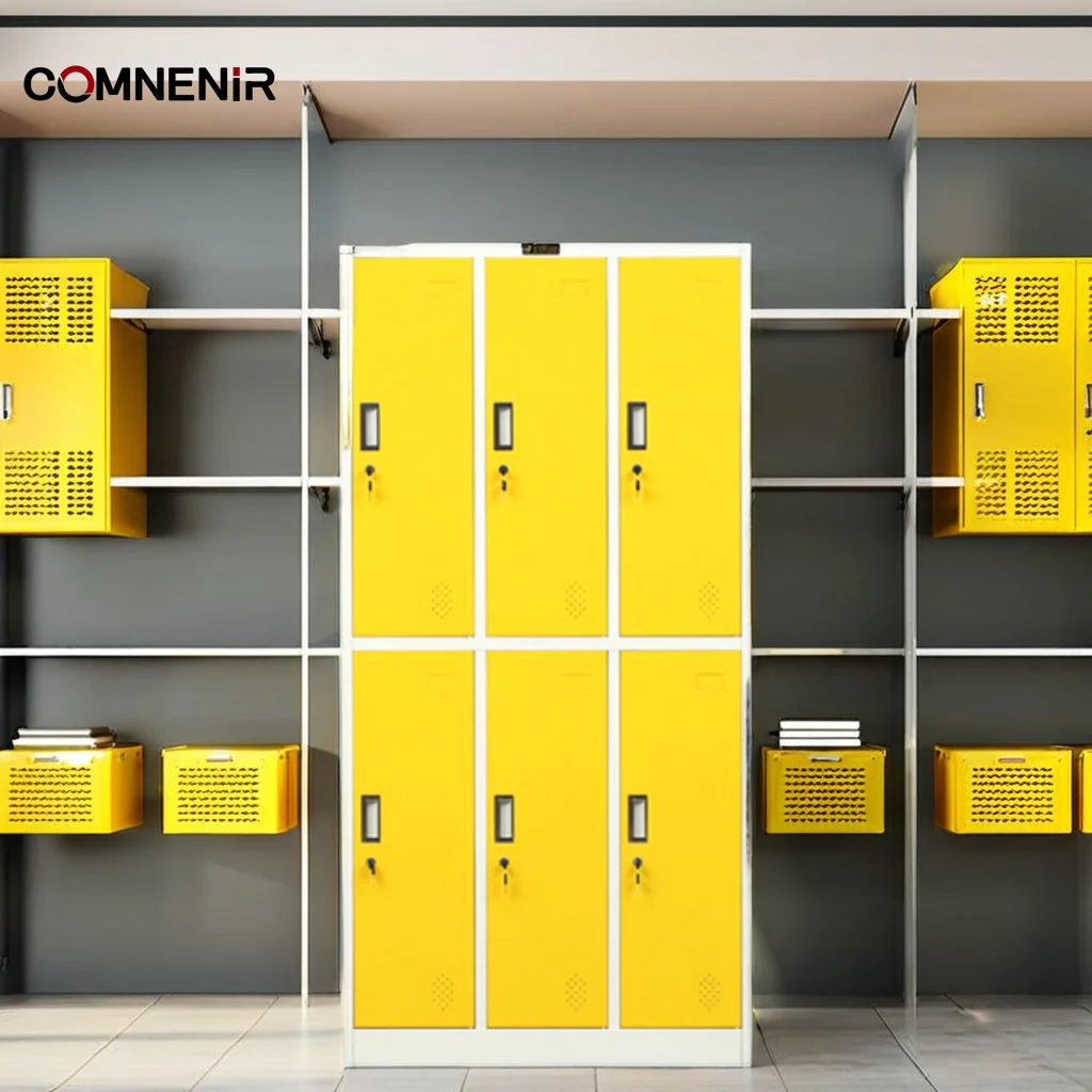 one stop school furniture Factory directly black kd school office gym storage cabinet 9 door steel locker