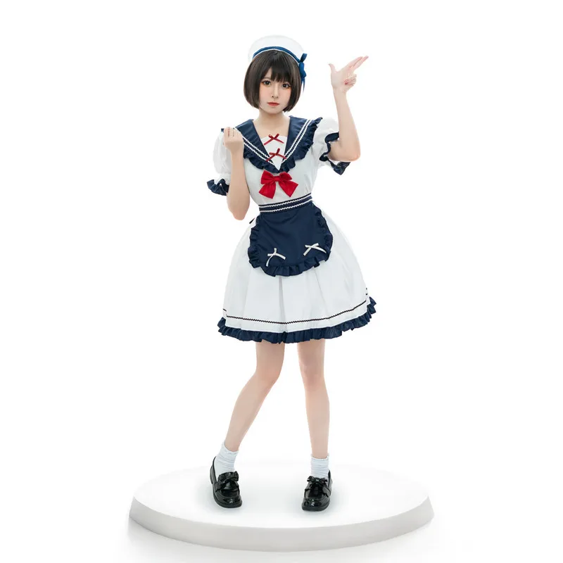 2024 Hot Product Fancy Cos Costume JK Pleated Skirt Halloween Performance Sailor Suit Girl Lolita Maid Dress
