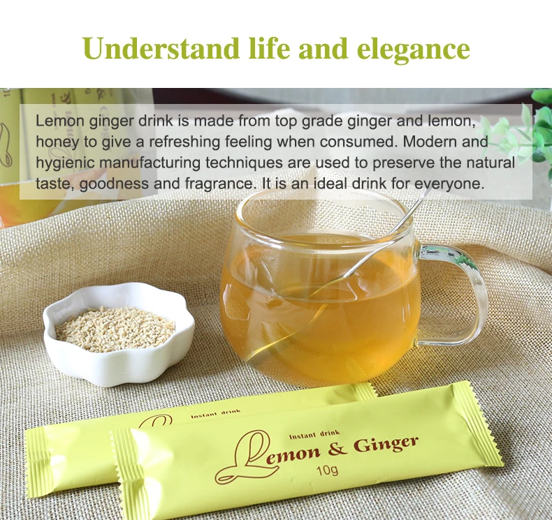 Private label 100% Natural Herbs Instant Powder Flavor Tea Warm Stomach Honey Lemon Ginger Tea