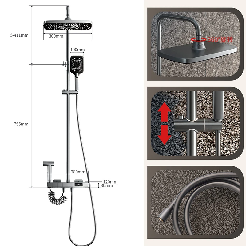 Смеситель для ванной комнаты с 4 клавишами