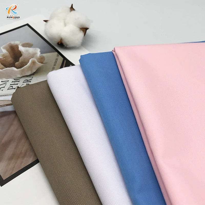 Rundong  stock lot   Quality New Fashion Textiles Design Thick Polyester Cotton Fabric
