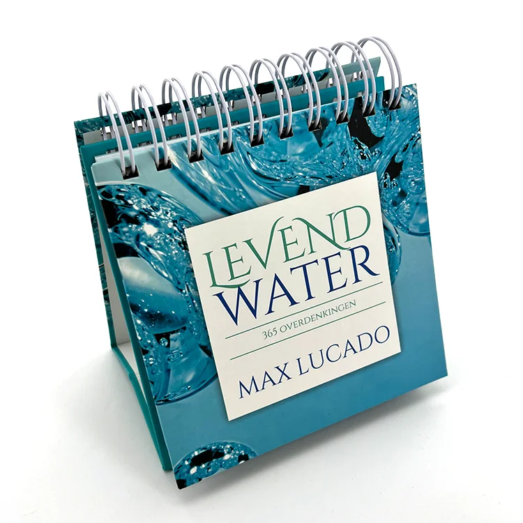 Оптовая продажа индивидуальная полноцветная печать синий спиральный портативный Настольный календарь