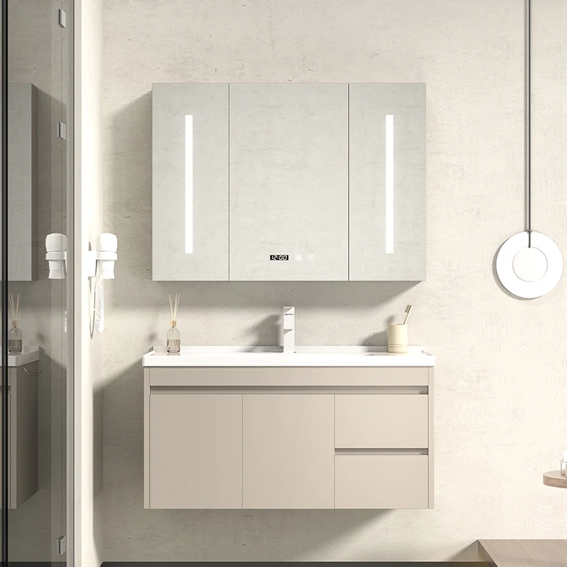 custom family bathroom vanity cabinet with led mirror modern