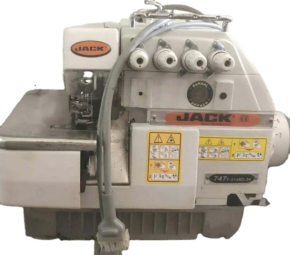 EXLION USED JACK  FOUR THREAD OVERLOCK WITH NEW DIRECT DRIVE SEWING MACHINE 747f jack sewing machine industrial