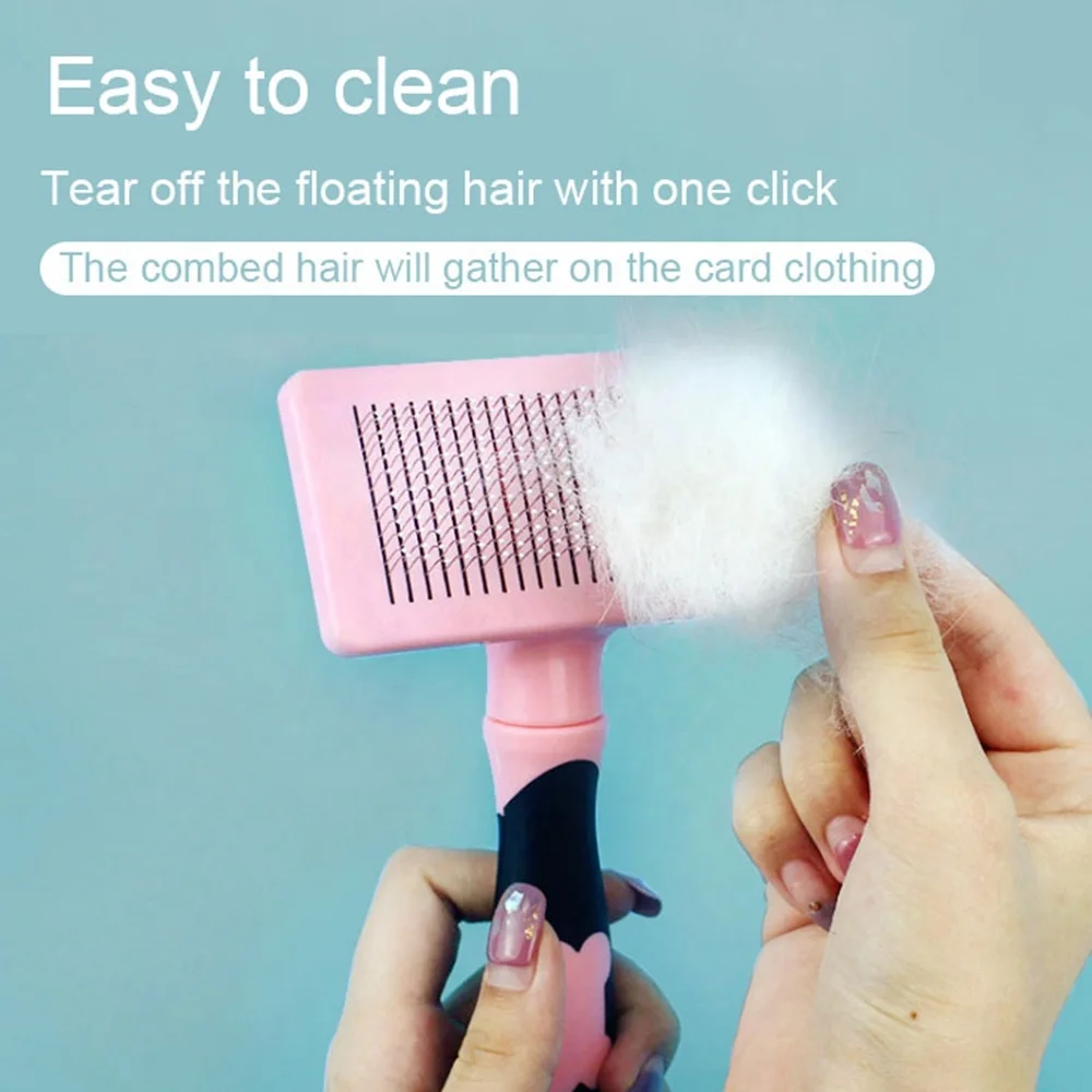  Pet Dog Hair Removal Needle Combs Fur Cleaning Brush Grooming Tool Non-slip Pets