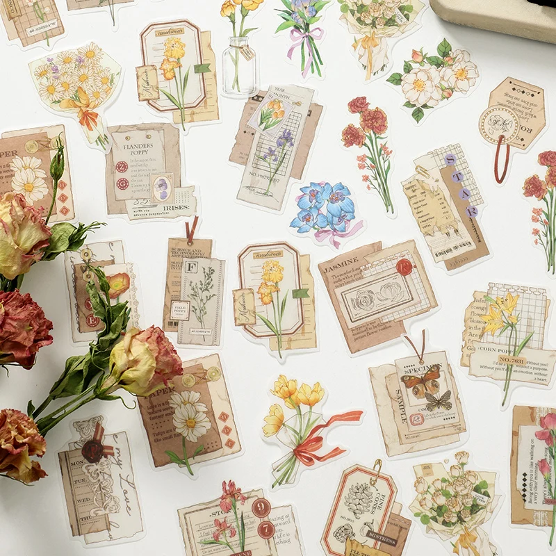 Washi Paper Sticker Plant Flower Album Diary DIY Material Decoration Stickers