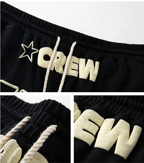 Casual Hip Hop Cotton Gym Running Cargo Shorts For Men Homme Streetwear Custom 3d Puff Print Logo Mens Basketball Shorts