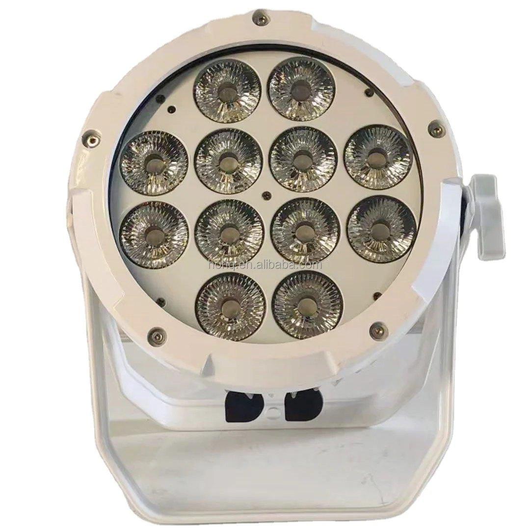 12x18w Rechargeable rgbwauv 6 in 1 led par waterproof Slim Flat ip65 battery powered DMX led par can light for outdoor event dj