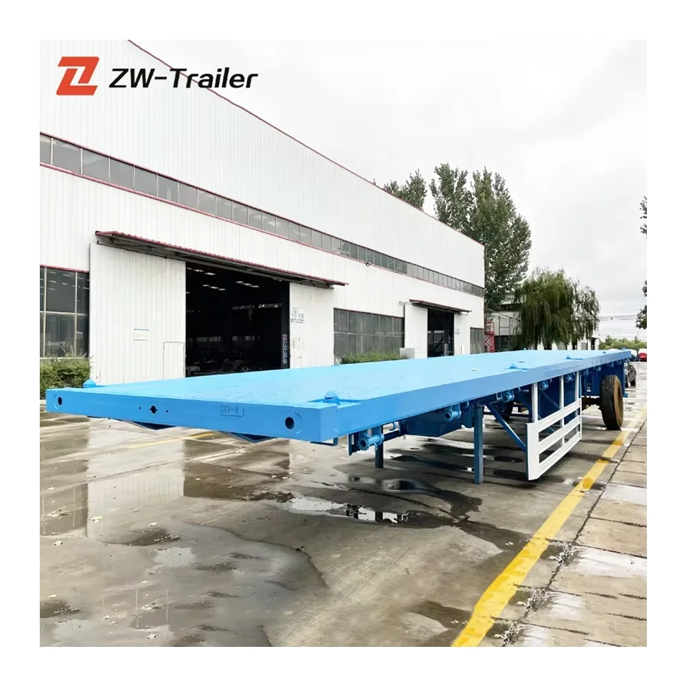 3 axle 40ft 50 ton flatbed trailer cheap flatbed container transport semi trailers for sale