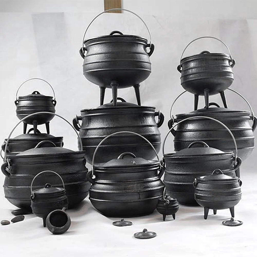 Cookercool Cast Iron Pre-Seasoned Potjie African Pot With Lid