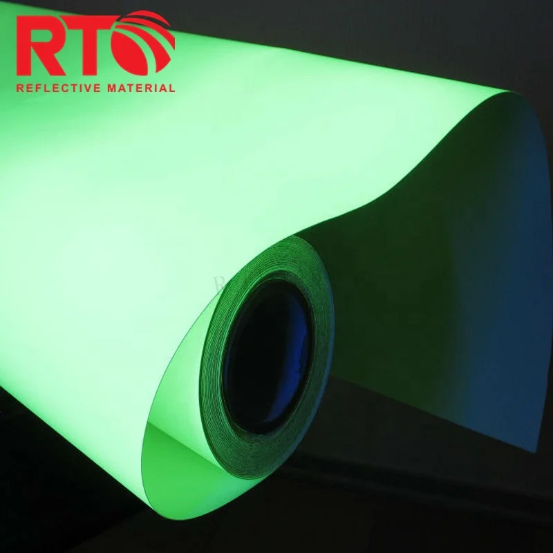 1.24mx45.7m Photoluminescent Film Reflective Vinyl Roll Glow In The Dark Stickers Green