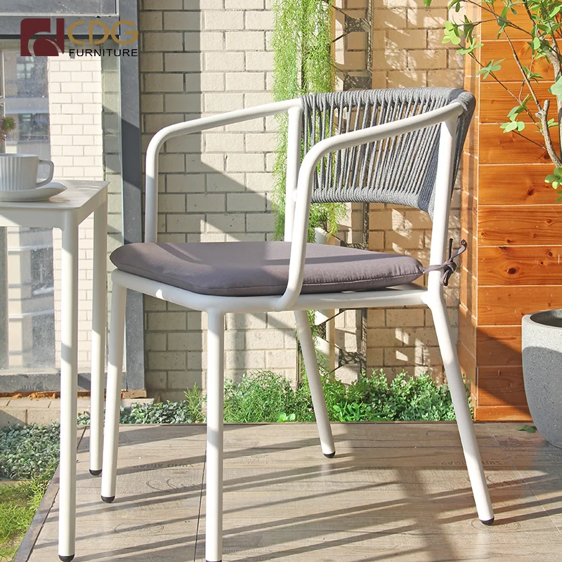 Waterproof Patio Dining Chair With Cushion Rattan Wicker Chair Outdoor Garden Furniture