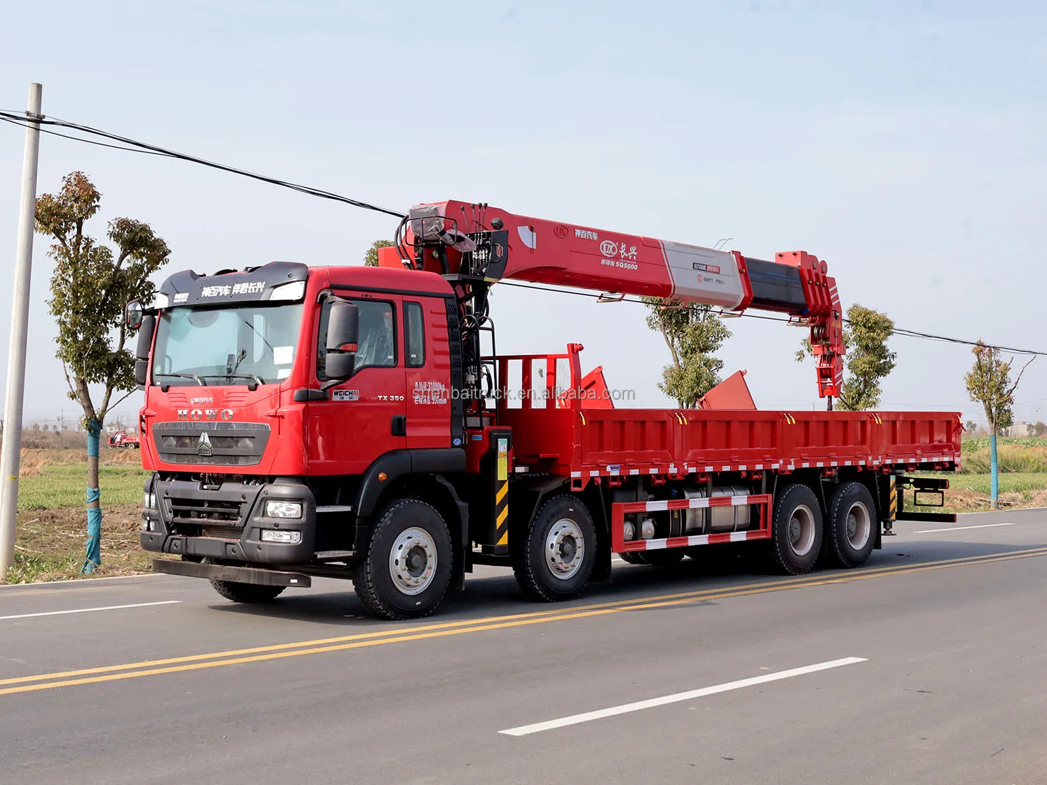 HOWO cargo truck with Shenbai Truck Mounted Crane 18 ton 20 ton hydraulic telescopic boom crane for sale