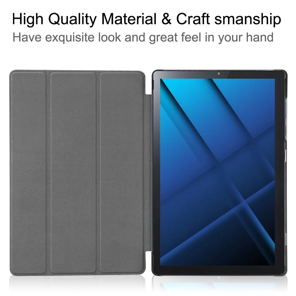 PU Leather Tri-Fold Standing 10.3 inch Tablet PC Cover Case for Lenovo Tab 6
