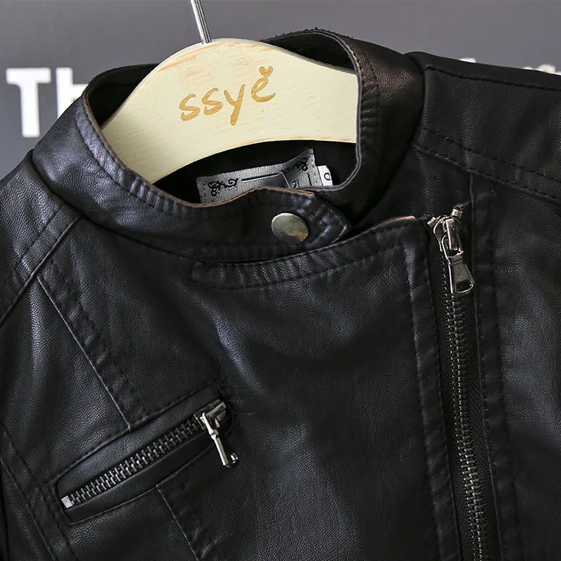 New Fashion Hot sale Children winter Clothing Kids Leather jacket for boys and girls