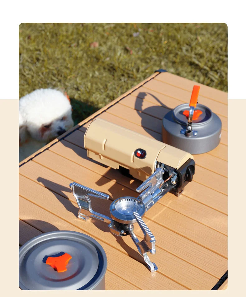 Outdoor  Campingkocher Collapsible Backpack SmallCooking Barbecue Butane Cooker Burner Furnace Portable Camping Gas Stove