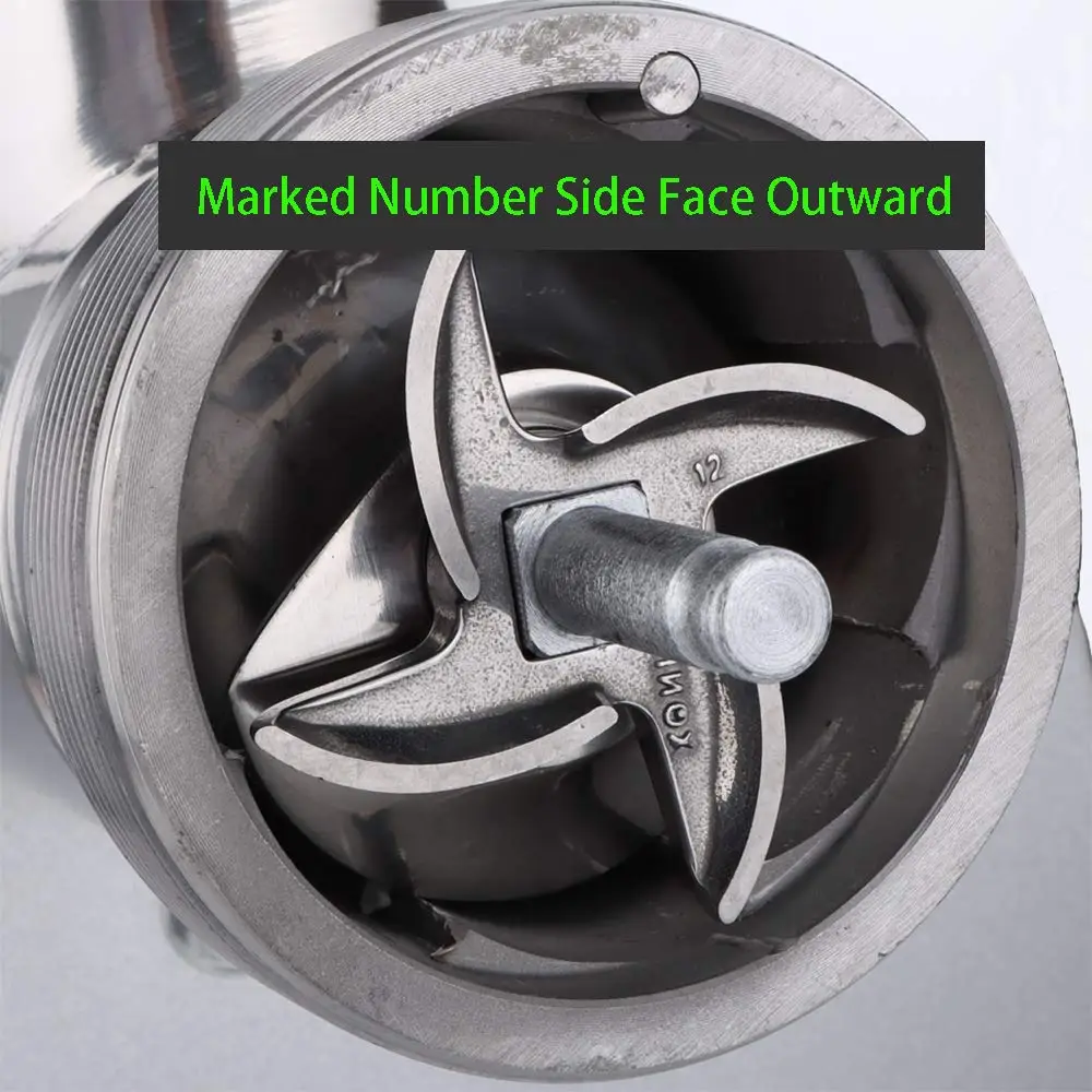 #12 Meat Grinder Blade Stainless Steel Knife Cutter Replacement for Grinders