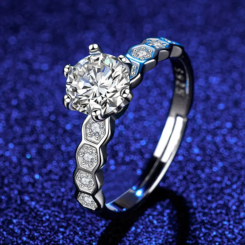 TikTok Internet moissanite engagement gold wedding ring diamond for women