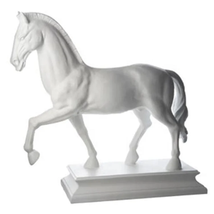 Outdoor Stone Animal Statue Life Size Hand Carving Marble Horse Statue for sale