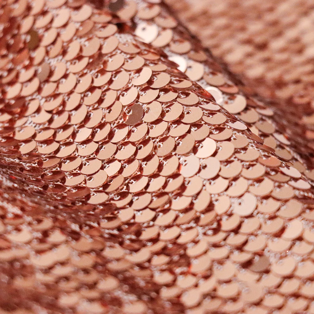 Sparkle French Lace Wedding Prom Evening Lace Embroidery Fabric Light Brown Mermaid Transparent Crystal Dyed Sequin Fabric