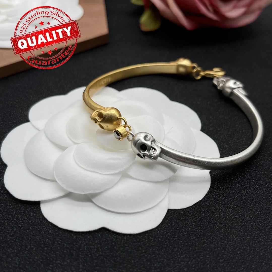 Alexanderxx McQueens Wholesale New 925 Silver Gollum Head Color Matching Wristband with Niche Design, High-end Accessories