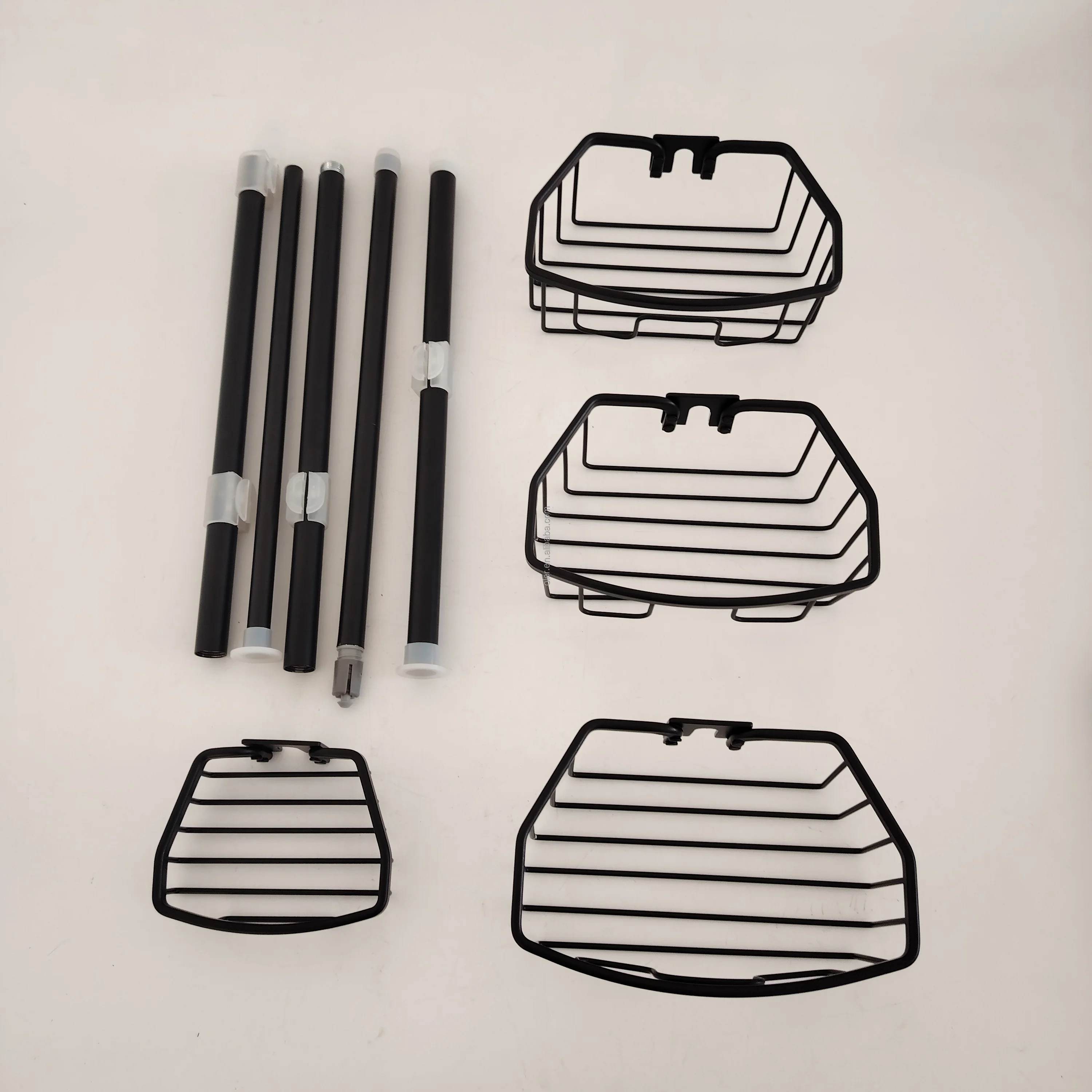 Decor Home Corner Shower Caddy Tension Pole Rust Proof 4tier Telescopic Adjustable Corner Shelf Organizer Rack