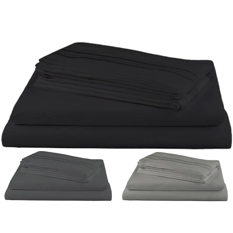 400T Wholesale Customized Eco Friendly Comfortable 4 Pieces Luxury 100% Percent Percale Duvets and Silk Bed Sheets