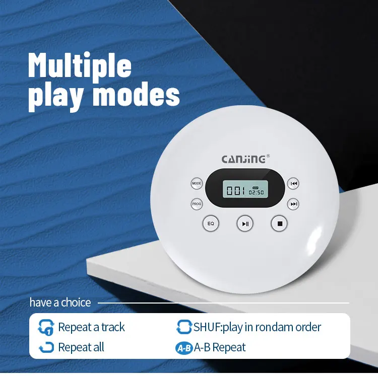 Лидер продаж Amazon портативный cd-плеер для автомобиля CD-плеер с поддержкой CD/MP3 музыкальный аудиоплеер