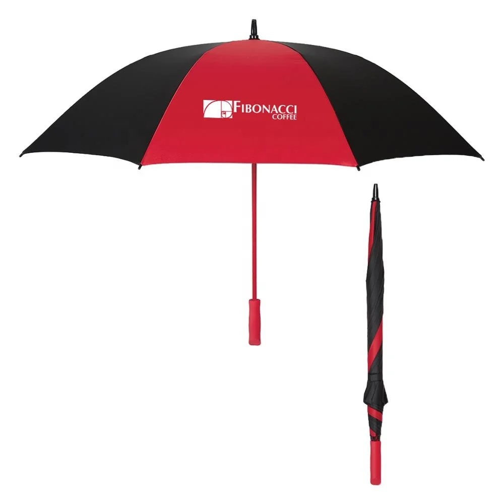 High quality straight silk screen printing matched color golf umbrella