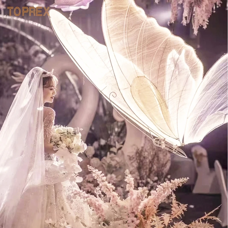 Romantic Ground Hanging Crystal Wedding Decorations Lifelike Holding Butterfly Dynamic Wings Butterfly