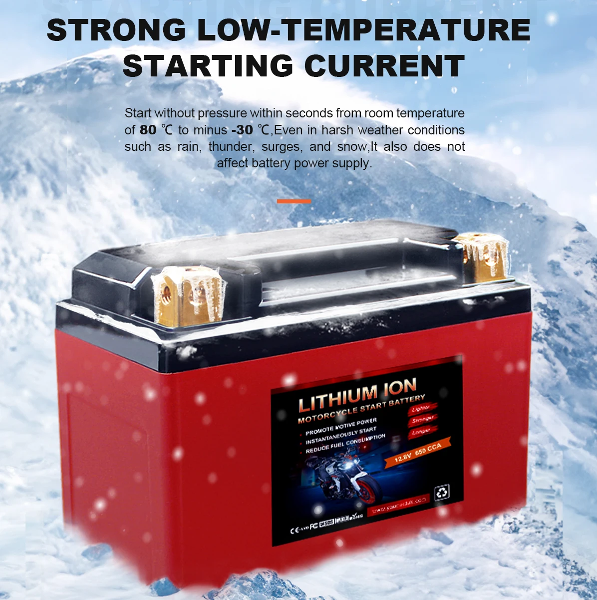 LFP20L-BS 12V 48V Rechargeable motorcycle starting Harley, KTM, Yamaha lithium iron battery lifepo4 battery 20AH