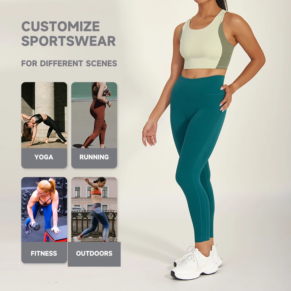 custom women Scoop Neck Sleeveless Crop Tank Top Fitted Casual Basic bra top gym activewear